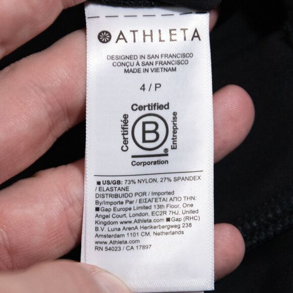 NWT Athleta Stellar High Rise Stretch Trouser Pants Black Women's 4P (410439) - Picture 5 of 7